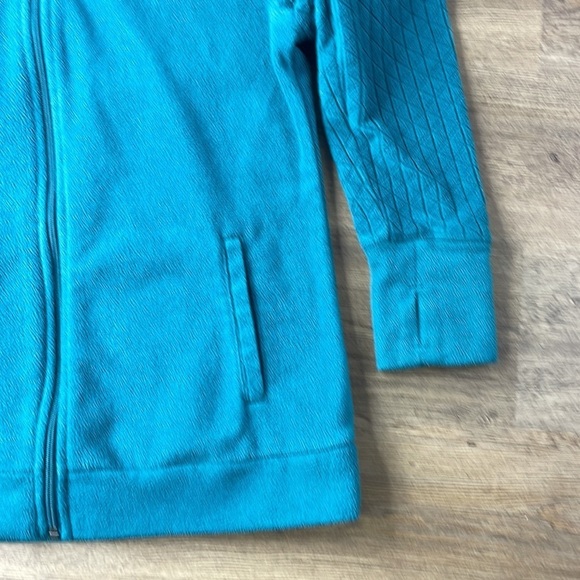 Tek Gear Women’s Turquoise Zip Up Hooded Fleece Jacket, size small - Picture 7 of 10
